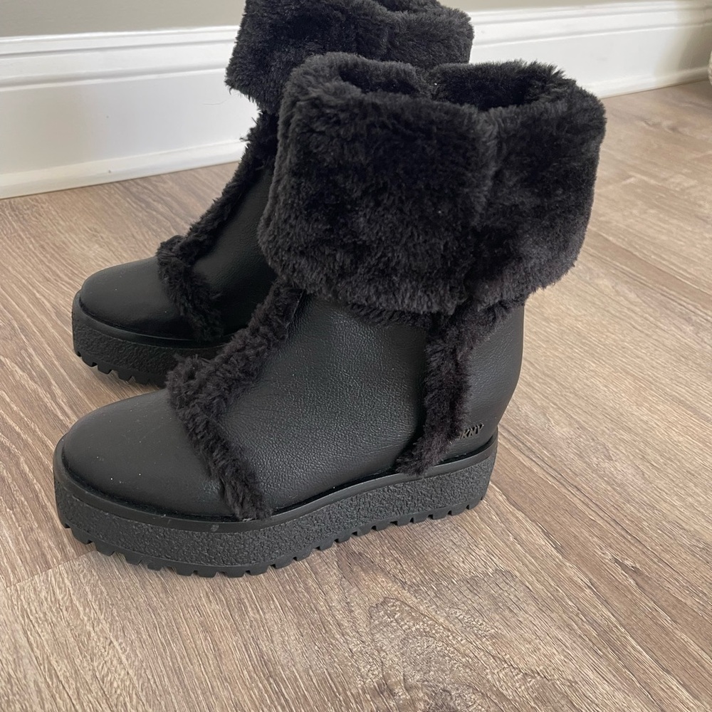 DKNY Sancia Faux Fur Lined Platform Boot (Women)